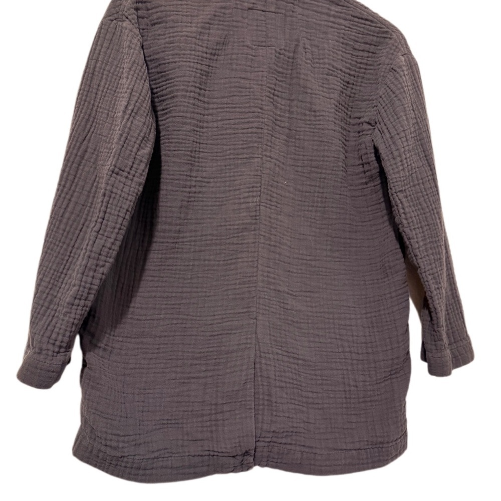 Madewell Crinkle Cotton Blazer‎ • Charcoal Textured Jacket • Relaxed Fit - Picture 2 of 2